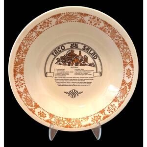 Vintage 1983 Royal China Garden Classics Ceramic Taco Salad Serving Bowl Recipe